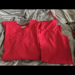 Pink sketchers scrub set